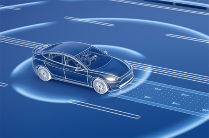 Autonomous car with sensor perception zones for road detection