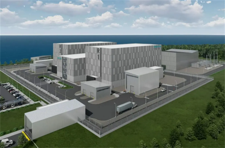 Rendering of seaside modular advanced nuclear reactor facility