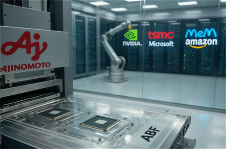 ABF substrate manufacturing with tech industry logos